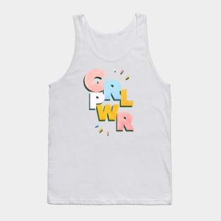 GRL PWR typography on green Tank Top